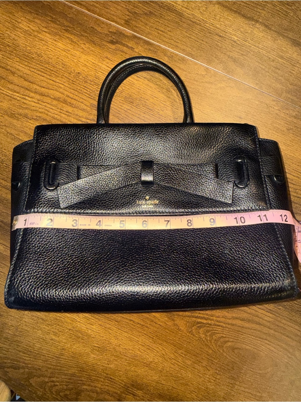 Kate Spade New York Black Leather Natala Avalon Place Bow Satchel Bag - Picture 13 of 15